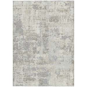 Homeroots 3' Black And Gray Abstract Washable Area Rug - Versatile Indoor Outdoor Design For Any Space 10' X 14' Polyester 597979