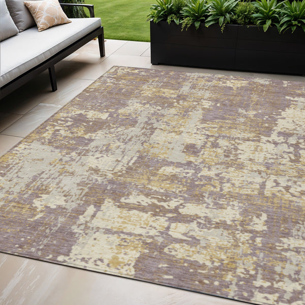 Homeroots 3' Black And Gray Abstract Washable Area Rug - Versatile Indoor Outdoor Design For Any Space 5' X 8' Polyester 597981