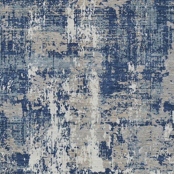 Homeroots 3' Black And Gray Abstract Washable Area Rug - Versatile Indoor Outdoor Design For Any Space 3' X 5' Polyester 597986