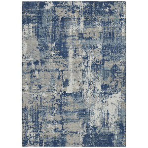 Homeroots 3' Black And Gray Abstract Washable Area Rug - Versatile Indoor Outdoor Design For Any Space 5' X 8' Polyester 597987