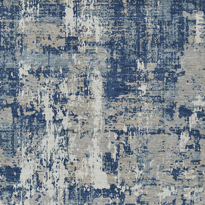 Homeroots 3' Black And Gray Abstract Washable Area Rug - Versatile Indoor Outdoor Design For Any Space 8' X 10' Polyester 597989