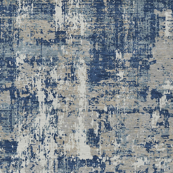 Homeroots 3' Black And Gray Abstract Washable Area Rug - Versatile Indoor Outdoor Design For Any Space 8' X 10' Polyester 597989