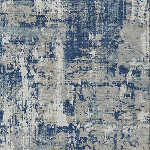 Homeroots 3' Black And Gray Abstract Washable Area Rug - Versatile Indoor Outdoor Design For Any Space 9' X 12' Polyester 597990