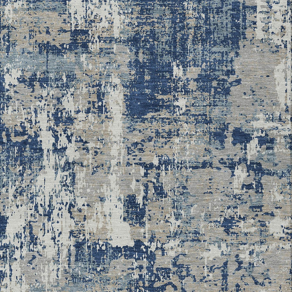 Homeroots 3' Black And Gray Abstract Washable Area Rug - Versatile Indoor Outdoor Design For Any Space 9' X 12' Polyester 597990