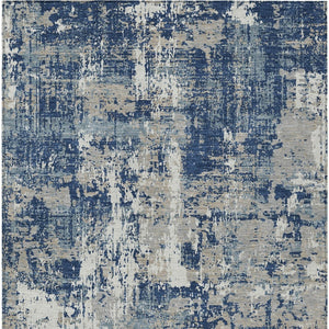 Homeroots 3' Black And Gray Abstract Washable Area Rug - Versatile Indoor Outdoor Design For Any Space 10' X 14' Polyester 597991