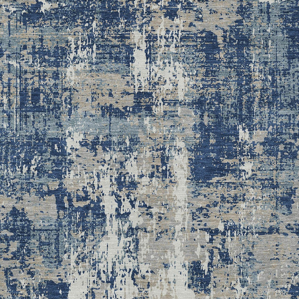 Homeroots 3' Black And Gray Abstract Washable Area Rug - Versatile Indoor Outdoor Design For Any Space 10' X 14' Polyester 597991