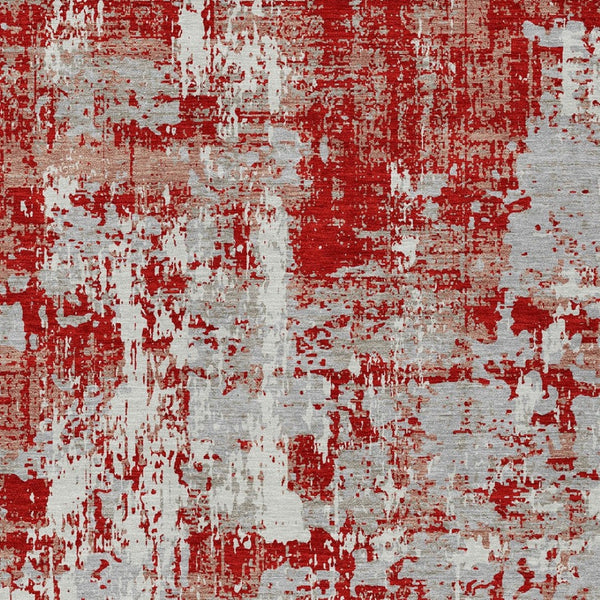 Homeroots 3' Black And Gray Abstract Washable Area Rug - Versatile Indoor Outdoor Design For Any Space 5' X 8' Polyester 597993