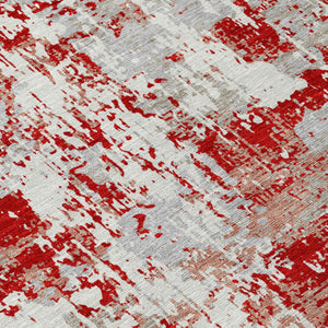 Homeroots 3' Black And Gray Abstract Washable Area Rug - Versatile Indoor Outdoor Design For Any Space 10' X 14' Polyester 597997