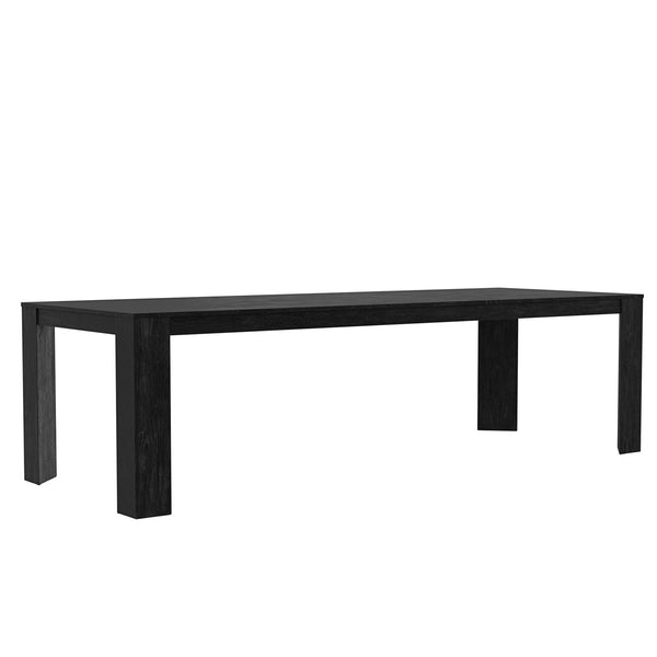Alpine Furniture Carter Extension Dining Table: Stylish, Expansive Seating For 10 With Smooth Metal Glides & Storage Leaf Black Rubberwood Solids & Oak Veneer 5979blk-01-alpine