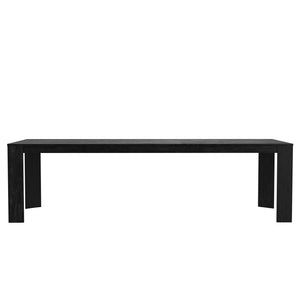 Alpine Furniture Carter Extension Dining Table: Stylish, Expansive Seating For 10 With Smooth Metal Glides & Storage Leaf Black Rubberwood Solids & Oak Veneer 5979blk-01-alpine