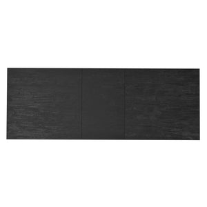 Alpine Furniture Carter Extension Dining Table: Stylish, Expansive Seating For 10 With Smooth Metal Glides & Storage Leaf Black Rubberwood Solids & Oak Veneer 5979blk-01-alpine