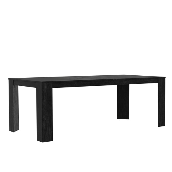 Alpine Furniture Carter Extension Dining Table: Stylish, Expansive Seating For 10 With Smooth Metal Glides & Storage Leaf Black Rubberwood Solids & Oak Veneer 5979blk-01-alpine