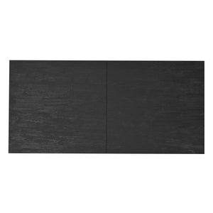 Alpine Furniture Carter Extension Dining Table: Stylish, Expansive Seating For 10 With Smooth Metal Glides & Storage Leaf Black Rubberwood Solids & Oak Veneer 5979blk-01-alpine