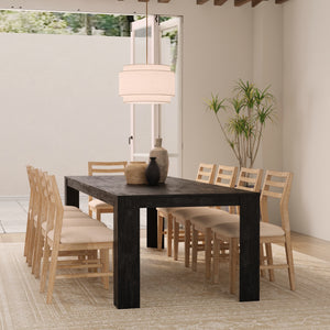 Alpine Furniture Carter Extension Dining Table: Stylish, Expansive Seating For 10 With Smooth Metal Glides & Storage Leaf Black Rubberwood Solids & Oak Veneer 5979blk-01-alpine