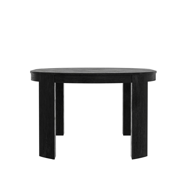 Alpine Furniture Carter Round Extension Dining Table: Elegant Design For Versatile Dining Experiences And Style Black Rubberwood Solids & Oak Veneer 5979blk-25-alpine