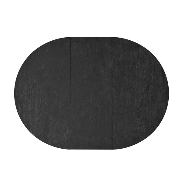 Alpine Furniture Carter Round Extension Dining Table: Elegant Design For Versatile Dining Experiences And Style Black Rubberwood Solids & Oak Veneer 5979blk-25-alpine
