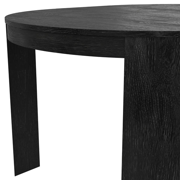 Alpine Furniture Carter Round Extension Dining Table: Elegant Design For Versatile Dining Experiences And Style Black Rubberwood Solids & Oak Veneer 5979blk-25-alpine