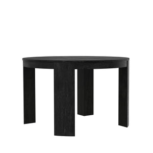 Alpine Furniture Carter Round Extension Dining Table: Elegant Design For Versatile Dining Experiences And Style Black Rubberwood Solids & Oak Veneer 5979blk-25-alpine