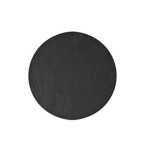 Alpine Furniture Carter Round Extension Dining Table: Elegant Design For Versatile Dining Experiences And Style Black Rubberwood Solids & Oak Veneer 5979blk-25-alpine