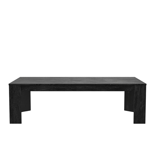 Alpine Furniture Carter Rectangular Coffee Table - Sleek Design For Modern Living Rooms, Easy Assembly And Elegance Black Rubberwood Solids & Oak Veneer 5979blk-61-alpine