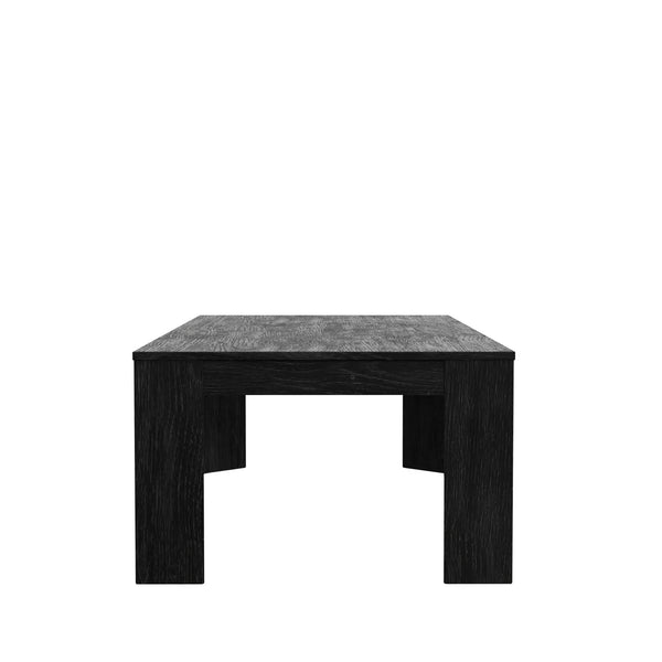 Alpine Furniture Carter Rectangular Coffee Table - Sleek Design For Modern Living Rooms, Easy Assembly And Elegance Black Rubberwood Solids & Oak Veneer 5979blk-61-alpine