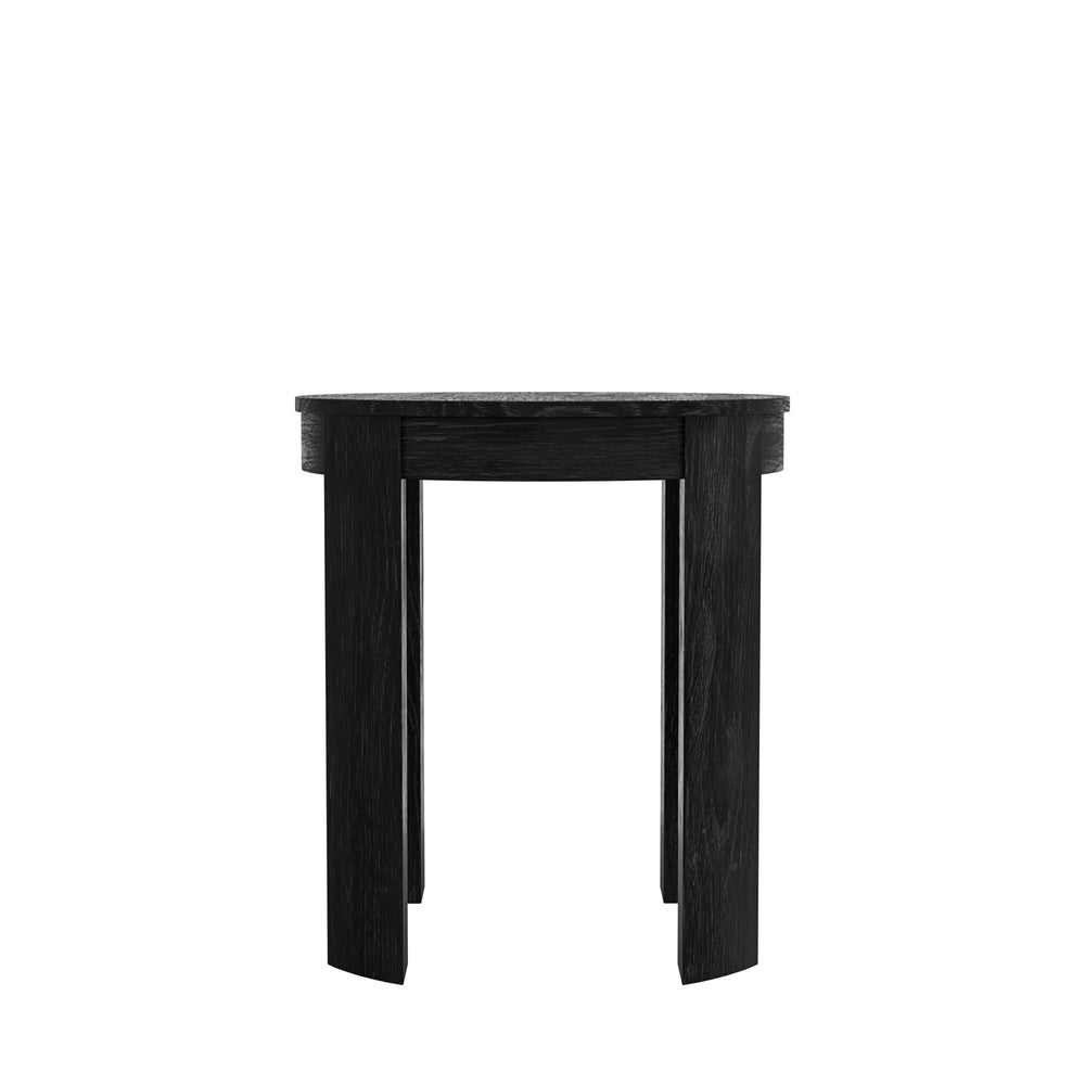 Alpine Furniture Carter Round End Table – Modern Sophistication And Style For Your Living Space, Easy Assembly Black Rubberwood Solids & Oak Veneer 5979blk-62-alpine