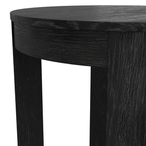 Alpine Furniture Carter Round End Table – Modern Sophistication And Style For Your Living Space, Easy Assembly Black Rubberwood Solids & Oak Veneer 5979blk-62-alpine