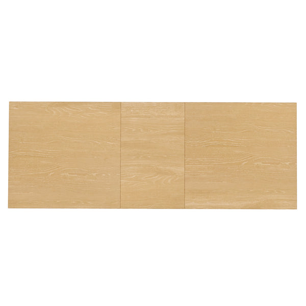 Alpine Furniture Carter Extension Dining Table: Stylish, Expansive Seating For 10 With Smooth Metal Glides & Storage Leaf Natural Rubberwood Solids & Oak Veneer 5979nat-01-alpine