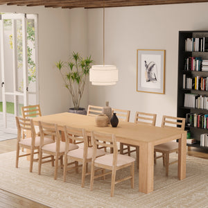 Alpine Furniture Carter Extension Dining Table: Stylish, Expansive Seating For 10 With Smooth Metal Glides & Storage Leaf Natural Rubberwood Solids & Oak Veneer 5979nat-01-alpine
