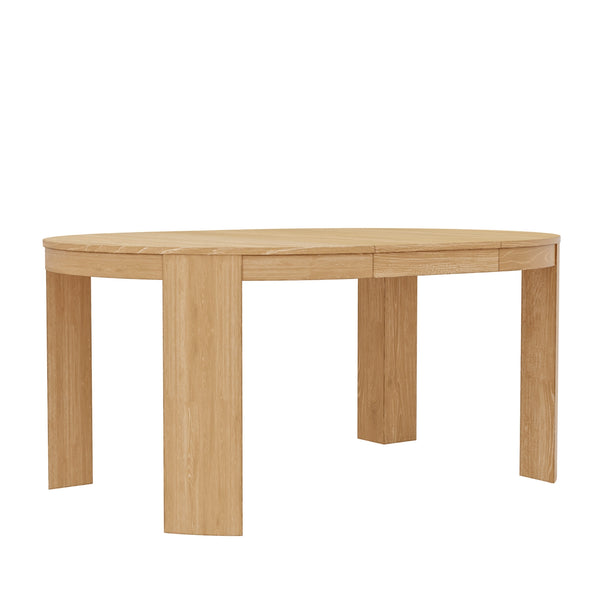 Alpine Furniture Carter Round Extension Dining Table: Elegant Design For Versatile Dining Experiences And Style Natural Rubberwood Solids & Oak Veneer 5979nat-25-alpine