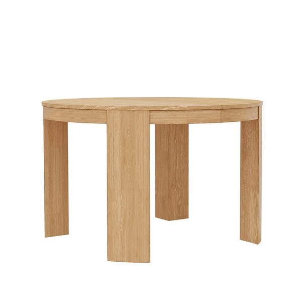 Alpine Furniture Carter Round Extension Dining Table: Elegant Design For Versatile Dining Experiences And Style Natural Rubberwood Solids & Oak Veneer 5979nat-25-alpine