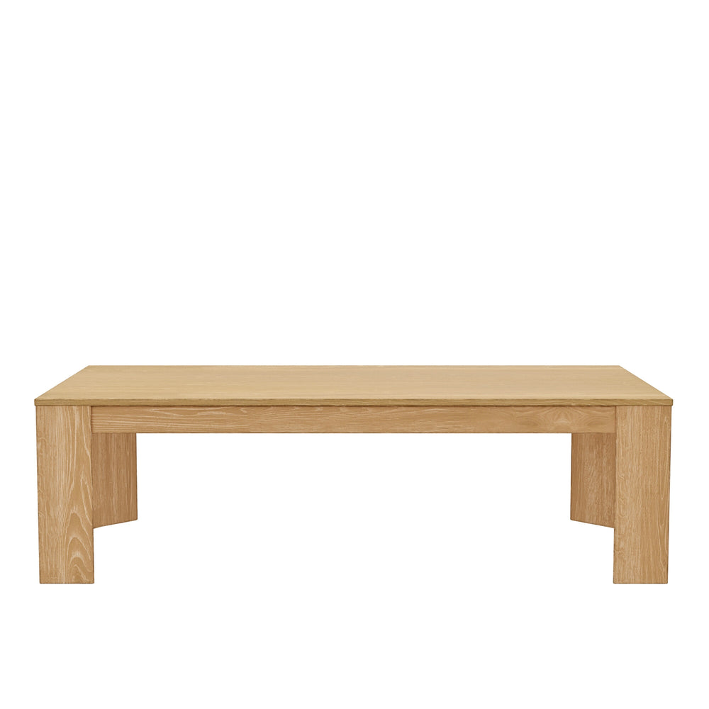 Alpine Furniture Carter Rectangular Coffee Table - Sleek Design For Modern Living Rooms, Easy Assembly And Elegance Natural Rubberwood Solids & Oak Veneer 5979nat-61-alpine