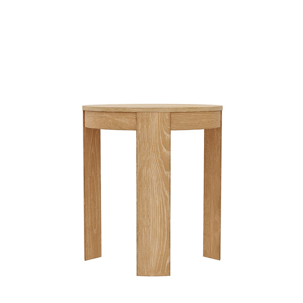 Alpine Furniture Carter Round End Table – Modern Sophistication And Style For Your Living Space, Easy Assembly Natural Rubberwood Solids & Oak Veneer 5979nat-62-alpine