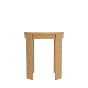 Alpine Furniture Carter Round End Table – Modern Sophistication And Style For Your Living Space, Easy Assembly Natural Rubberwood Solids & Oak Veneer 5979nat-62-alpine