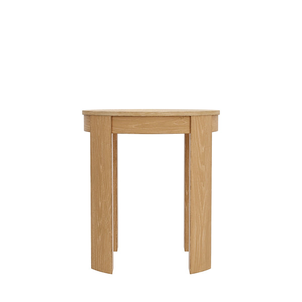Alpine Furniture Carter Round End Table – Modern Sophistication And Style For Your Living Space, Easy Assembly Natural Rubberwood Solids & Oak Veneer 5979nat-62-alpine