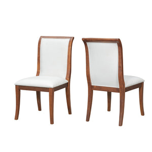 English Elm Walnut Upholstered Dining Chairs Set Of 2 - Elegant Comfort With Solid Hardwood Frame & Curved Design N842P315217D-GIGA