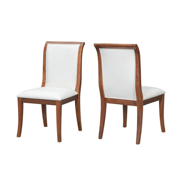 English Elm Walnut Upholstered Dining Chairs Set Of 2 - Elegant Comfort With Solid Hardwood Frame & Curved Design N842P315217D-GIGA