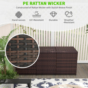 English Elm Outsunny 175 Gallon Weather-Resistant Rattan Deck Box With Pneumatic Lid For Outdoor Storage Solutions W2225P200688-GIGA