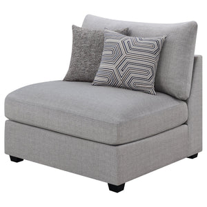 English Elm Austin Grey Cushion Back Armless Chair With Accent Pillows – Modern Comfort For Any Space! B062P357793