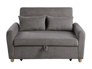 English Elm Justina Corduroy Convertible Loveseat Sleeper with Wood Legs for Studio or Guest Room B2749P413227