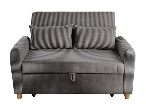 English Elm Justina Corduroy Convertible Loveseat Sleeper with Wood Legs for Studio or Guest Room B2749P413227