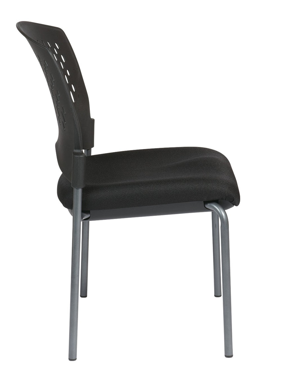 OSP Home Furnishings Titanium Finish Steel Stackable Visitor Chair with Ventilated Back for Office Reception 8620-30