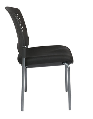 OSP Home Furnishings Titanium Finish Steel Stackable Visitor Chair with Ventilated Back for Office Reception 8620-30