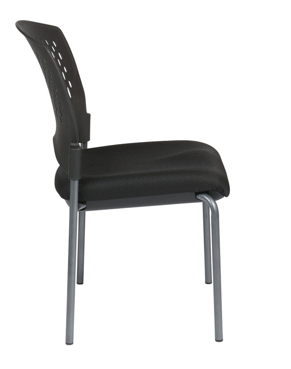 OSP Home Furnishings Titanium Finish Steel Stackable Visitor Chair with Ventilated Back for Office Reception 8620-30