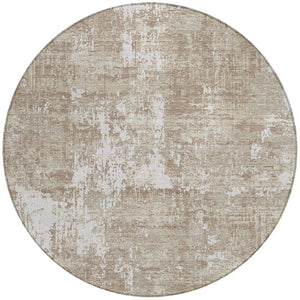 Homeroots 3' Black And Gray Abstract Washable Area Rug - Versatile Indoor Outdoor Design For Any Space 8' Round Polyester 598006
