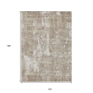 Homeroots 3' Black And Gray Abstract Washable Area Rug - Versatile Indoor Outdoor Design For Any Space 10' X 14' Polyester 598009