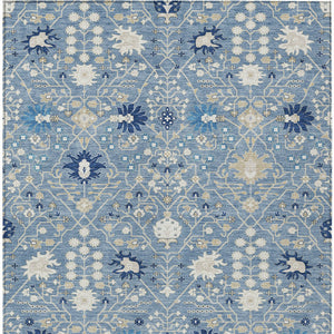 Homeroots 3' Artichoke Green Gray Ivory Oriental Washable Area Rug For Indoor And Outdoor Spaces, Durable Design 3' X 5' Polyester 598034