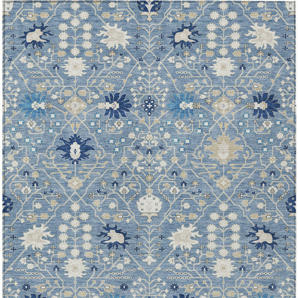 Homeroots 3' Artichoke Green Gray Ivory Oriental Washable Area Rug For Indoor And Outdoor Spaces, Durable Design 3' X 5' Polyester 598034