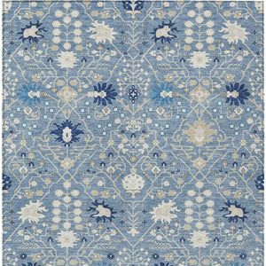 Homeroots 3' Artichoke Green Gray Ivory Oriental Washable Area Rug For Indoor And Outdoor Spaces, Durable Design 8' X 10' Polyester 598037