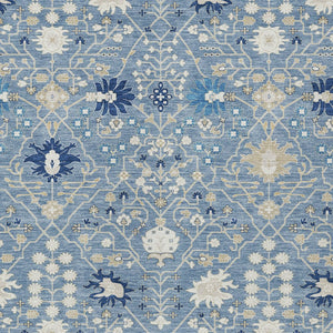 Homeroots 3' Artichoke Green Gray Ivory Oriental Washable Area Rug For Indoor And Outdoor Spaces, Durable Design 9' X 12' Polyester 598038